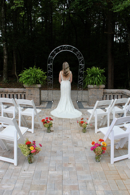 bride in outdoor venue